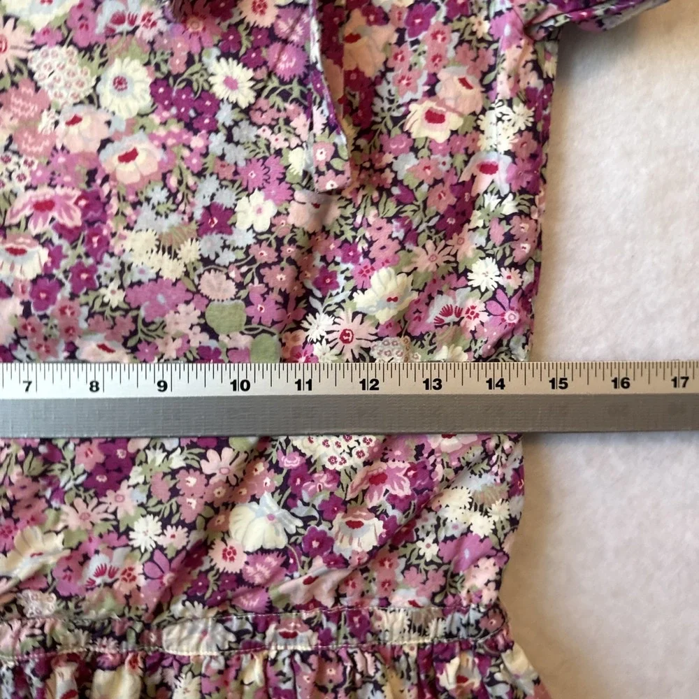 CZ by Carolina Zapf Pink Floral Bow‎ Drop Waist 100% Cotton Dress 6Y Cottagecore